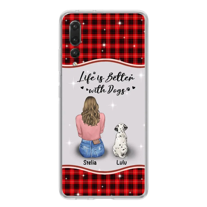 Personalized Dog Mom Phone Case - Upto 5 Dogs -Gift Idea For Dog Owners - Life Is Better With Dogs - Case For Oppo/Xiaomi/Huawei