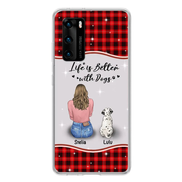 Personalized Dog Mom Phone Case - Upto 5 Dogs -Gift Idea For Dog Owners - Life Is Better With Dogs - Case For Oppo/Xiaomi/Huawei