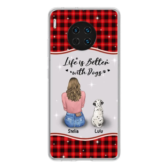 Personalized Dog Mom Phone Case - Upto 5 Dogs -Gift Idea For Dog Owners - Life Is Better With Dogs - Case For Oppo/Xiaomi/Huawei