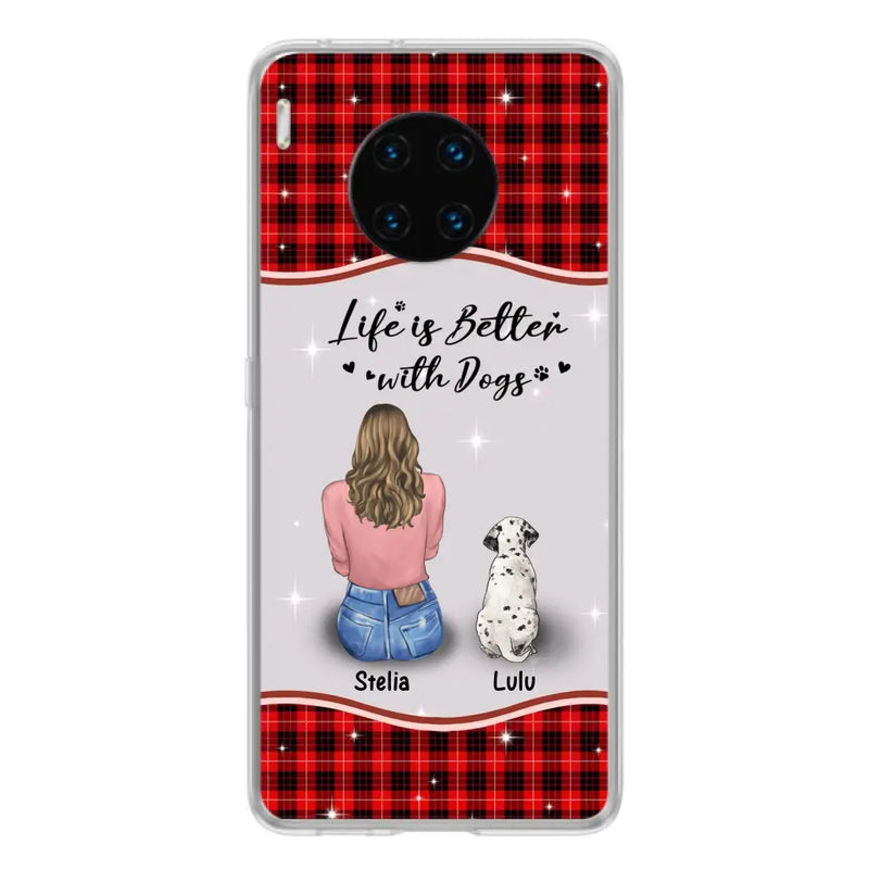 Personalized Dog Mom Phone Case - Up to 5 Dogs -Gift Idea For Dog Owners - Life Is Better With Dogs - Case For Oppo/Xiaomi/Huawei