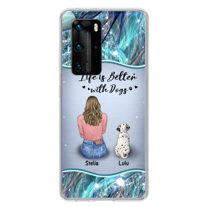 Personalized Dog Mom Phone Case - Upto 4 Dogs -Gift Idea For Dog Owners - Life Is Better With Dogs - Case For Oppo/Xiaomi/Huawei