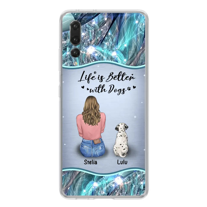 Personalized Dog Mom Phone Case - Upto 4 Dogs -Gift Idea For Dog Owners - Life Is Better With Dogs - Case For Oppo/Xiaomi/Huawei