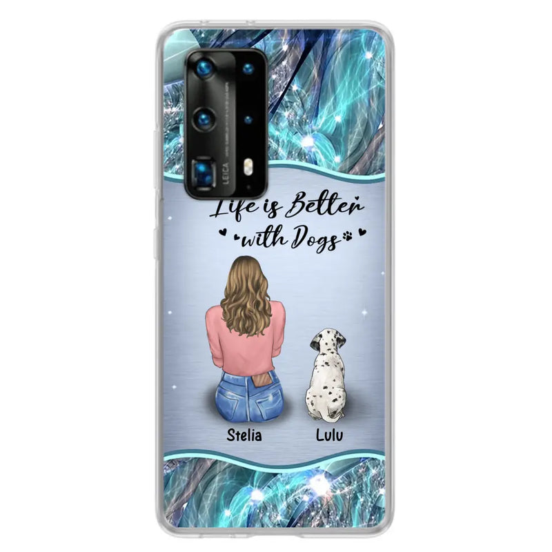 Personalized Dog Mom Phone Case - Up to 4 Dogs -Gift Idea For Dog Owners - Life Is Better With Dogs - Case For Oppo/Xiaomi/Huawei
