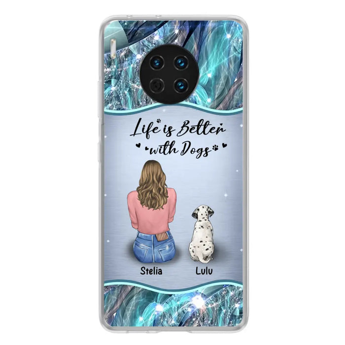 Personalized Dog Mom Phone Case - Upto 4 Dogs -Gift Idea For Dog Owners - Life Is Better With Dogs - Case For Oppo/Xiaomi/Huawei