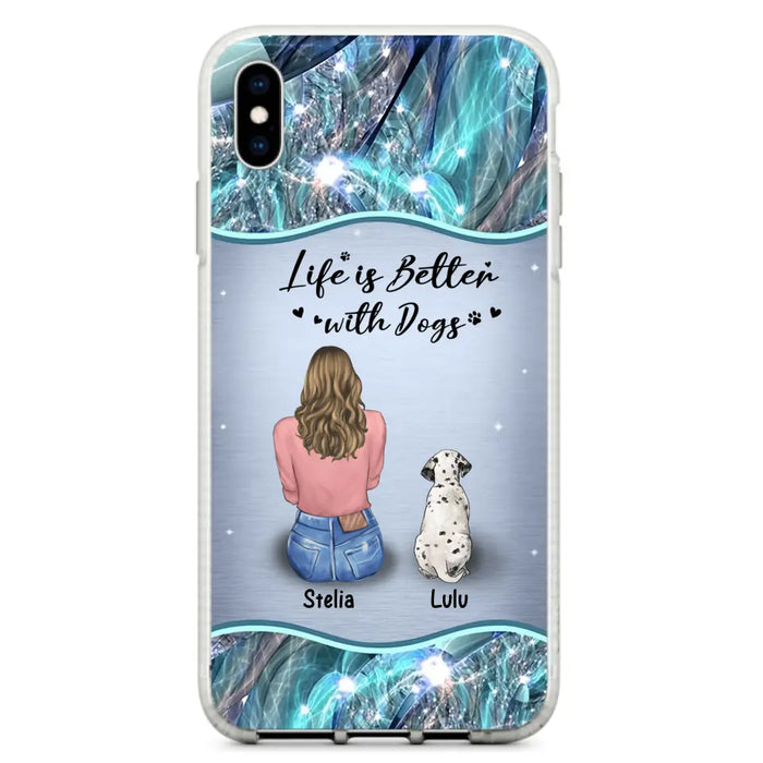 Personalized Dog Mom Phone Case - Upto 4 Dogs -Gift Idea For Dog Owners - Life Is Better With Dogs - Case For iPhone/Samsung