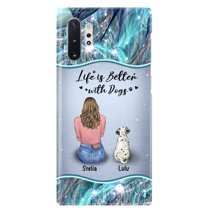 Personalized Dog Mom Phone Case - Upto 4 Dogs -Gift Idea For Dog Owners - Life Is Better With Dogs - Case For iPhone/Samsung