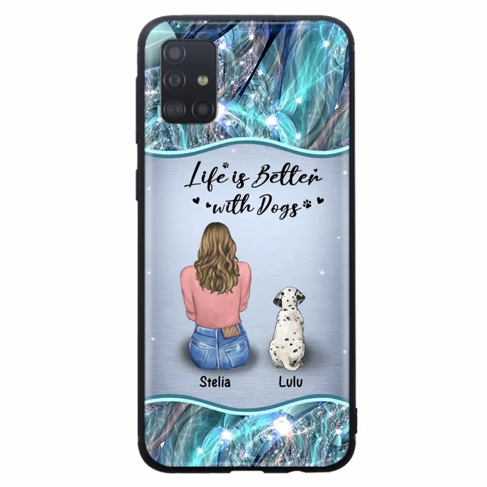 Personalized Dog Mom Phone Case - Upto 4 Dogs -Gift Idea For Dog Owners - Life Is Better With Dogs - Case For iPhone/Samsung