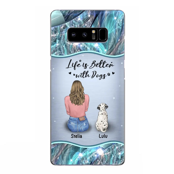 Personalized Dog Mom Phone Case - Upto 4 Dogs -Gift Idea For Dog Owners - Life Is Better With Dogs - Case For iPhone/Samsung