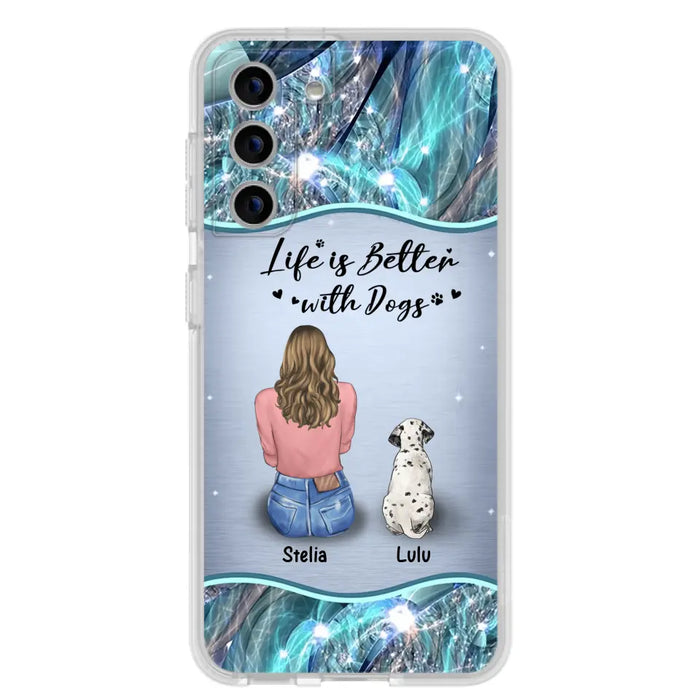 Personalized Dog Mom Phone Case - Upto 4 Dogs -Gift Idea For Dog Owners - Life Is Better With Dogs - Case For iPhone/Samsung