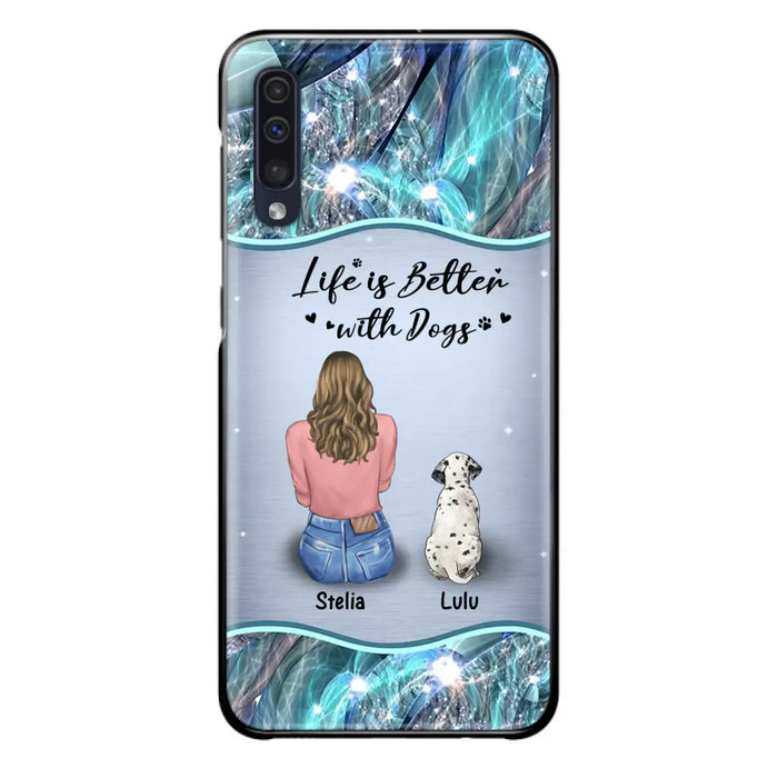 Personalized Dog Mom Phone Case - Upto 4 Dogs -Gift Idea For Dog Owners - Life Is Better With Dogs - Case For iPhone/Samsung