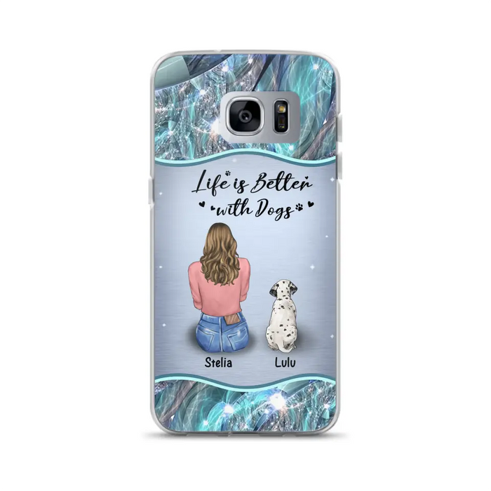 Personalized Dog Mom Phone Case - Upto 4 Dogs -Gift Idea For Dog Owners - Life Is Better With Dogs - Case For iPhone/Samsung