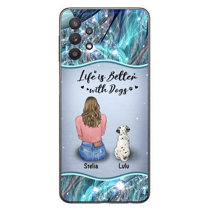 Personalized Dog Mom Phone Case - Upto 4 Dogs -Gift Idea For Dog Owners - Life Is Better With Dogs - Case For iPhone/Samsung