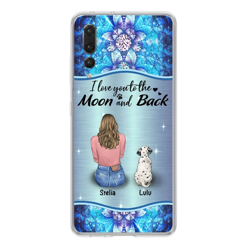 Personalized Dog Mom Phone Case - Up to 4 Dogs -Gift Idea For Dog Owners - I Love You To The Moon And Back - Case For Oppo/Xiaomi/Huawei