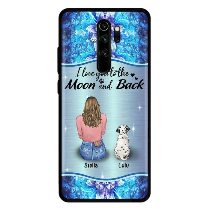 Personalized Dog Mom Phone Case - Upto 4 Dogs -Gift Idea For Dog Owners - I Love You To The Moon And Back - Case For Oppo/Xiaomi/Huawei