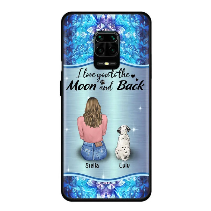 Personalized Dog Mom Phone Case - Upto 4 Dogs -Gift Idea For Dog Owners - I Love You To The Moon And Back - Case For Oppo/Xiaomi/Huawei