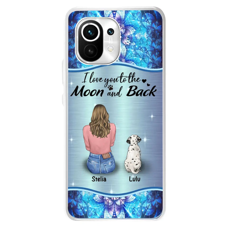 Personalized Dog Mom Phone Case - Up to 4 Dogs -Gift Idea For Dog Owners - I Love You To The Moon And Back - Case For Oppo/Xiaomi/Huawei