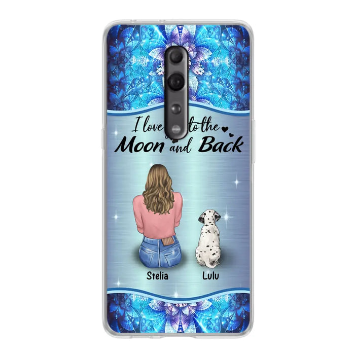 Personalized Dog Mom Phone Case - Upto 4 Dogs -Gift Idea For Dog Owners - I Love You To The Moon And Back - Case For Oppo/Xiaomi/Huawei