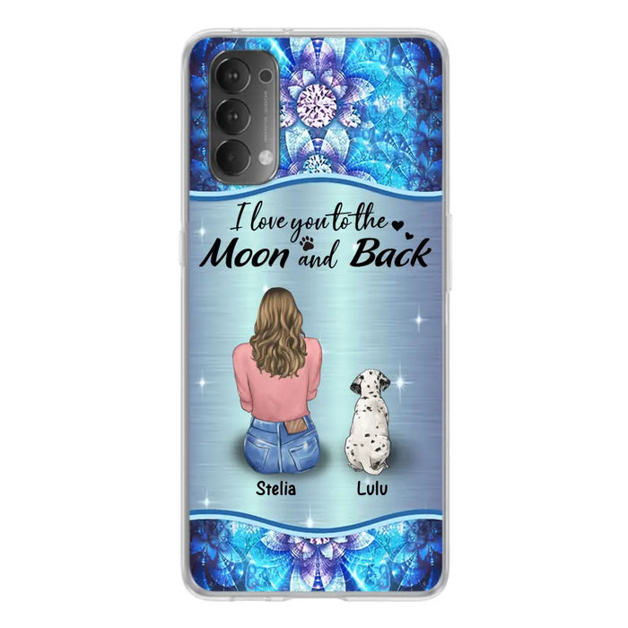 Personalized Dog Mom Phone Case - Upto 4 Dogs -Gift Idea For Dog Owners - I Love You To The Moon And Back - Case For Oppo/Xiaomi/Huawei