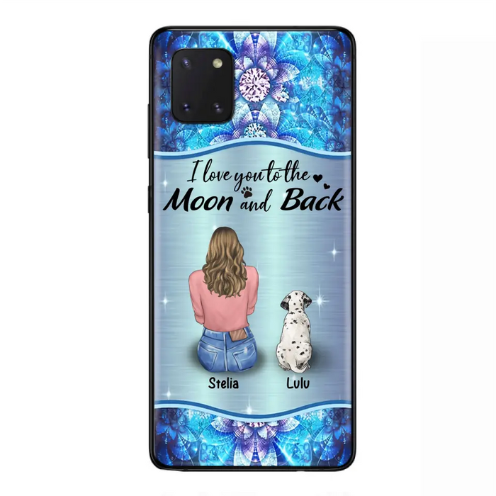 Personalized Dog Mom Phone Case - Upto 4 Dogs -Gift Idea For Dog Owners - I Love You To The Moon And Back - Case For iPhone/Samsung