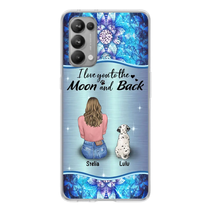 Personalized Dog Mom Phone Case - Up to 4 Dogs -Gift Idea For Dog Owners - I Love You To The Moon And Back - Case For Oppo/Xiaomi/Huawei