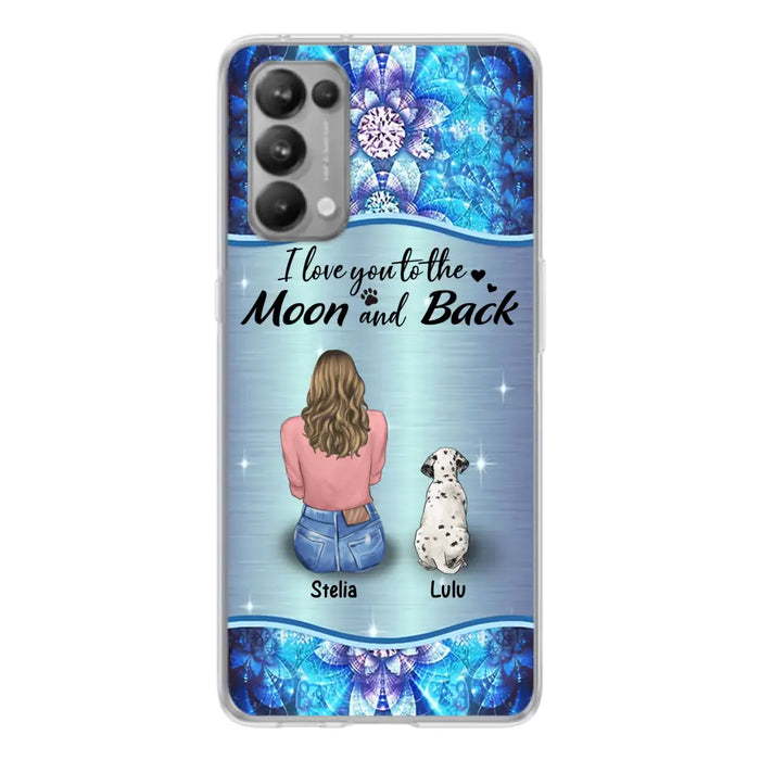 Personalized Dog Mom Phone Case - Upto 4 Dogs -Gift Idea For Dog Owners - I Love You To The Moon And Back - Case For Oppo/Xiaomi/Huawei