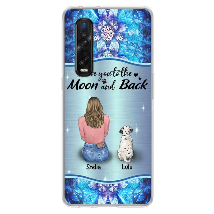 Personalized Dog Mom Phone Case - Upto 4 Dogs -Gift Idea For Dog Owners - I Love You To The Moon And Back - Case For Oppo/Xiaomi/Huawei