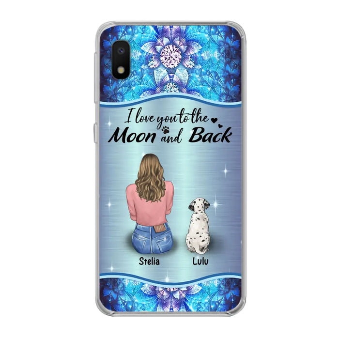 Personalized Dog Mom Phone Case - Upto 4 Dogs -Gift Idea For Dog Owners - I Love You To The Moon And Back - Case For iPhone/Samsung