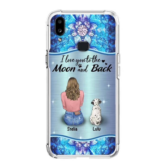 Personalized Dog Mom Phone Case - Upto 4 Dogs -Gift Idea For Dog Owners - I Love You To The Moon And Back - Case For iPhone/Samsung