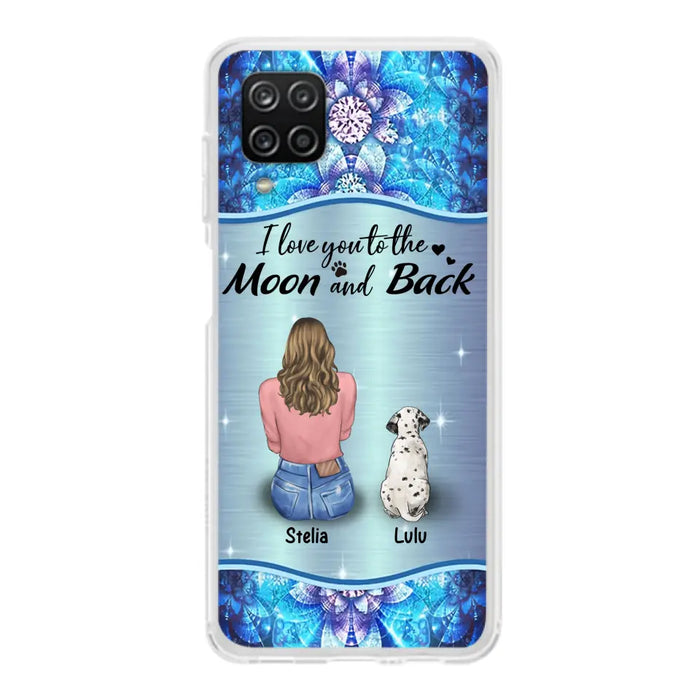 Personalized Dog Mom Phone Case - Upto 4 Dogs -Gift Idea For Dog Owners - I Love You To The Moon And Back - Case For iPhone/Samsung