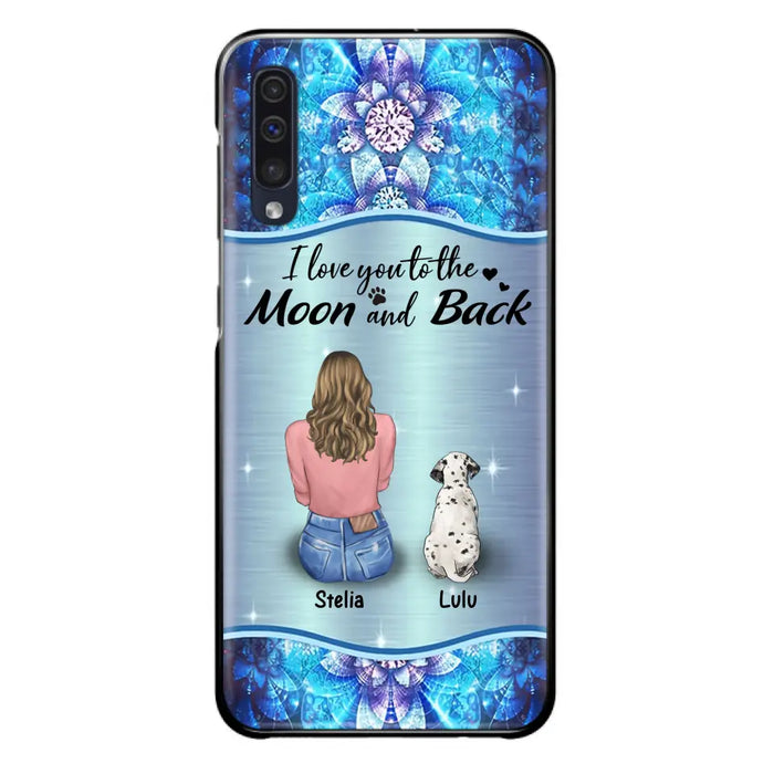 Personalized Dog Mom Phone Case - Upto 4 Dogs -Gift Idea For Dog Owners - I Love You To The Moon And Back - Case For iPhone/Samsung