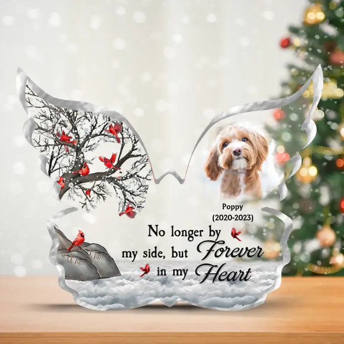 Custom Personalized Memorial Acrylic Plaque - Upload Photo - No Longer By My Side, But Forever In My Heart - Memorial Gift Idea For Christmas