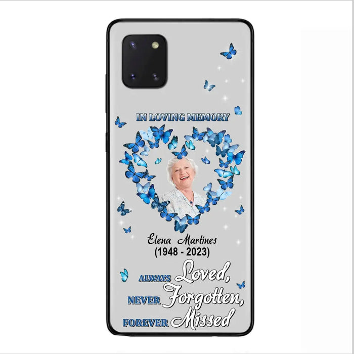 Personalized Memorial Phone Case - Upload Photo - Memorial Gift Idea For Family Member - Always Loved Never Forgotten Forever Missed  - Case For iPhone/Samsung