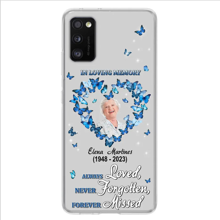 Personalized Memorial Phone Case - Upload Photo - Memorial Gift Idea For Family Member - Always Loved Never Forgotten Forever Missed  - Case For iPhone/Samsung