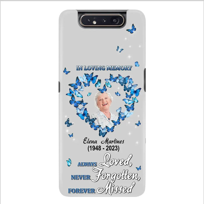 Personalized Memorial Phone Case - Upload Photo - Memorial Gift Idea For Family Member - Always Loved Never Forgotten Forever Missed  - Case For iPhone/Samsung