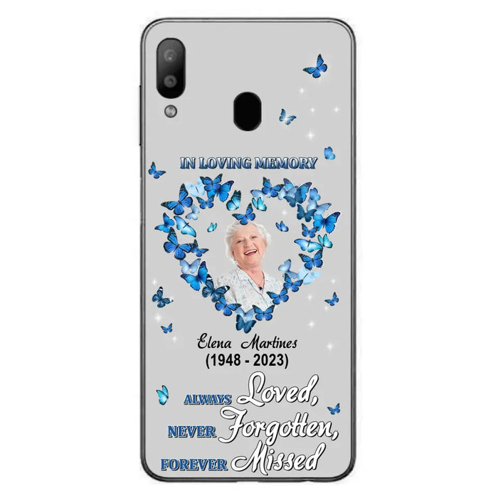 Personalized Memorial Phone Case - Upload Photo - Memorial Gift Idea For Family Member - Always Loved Never Forgotten Forever Missed  - Case For iPhone/Samsung