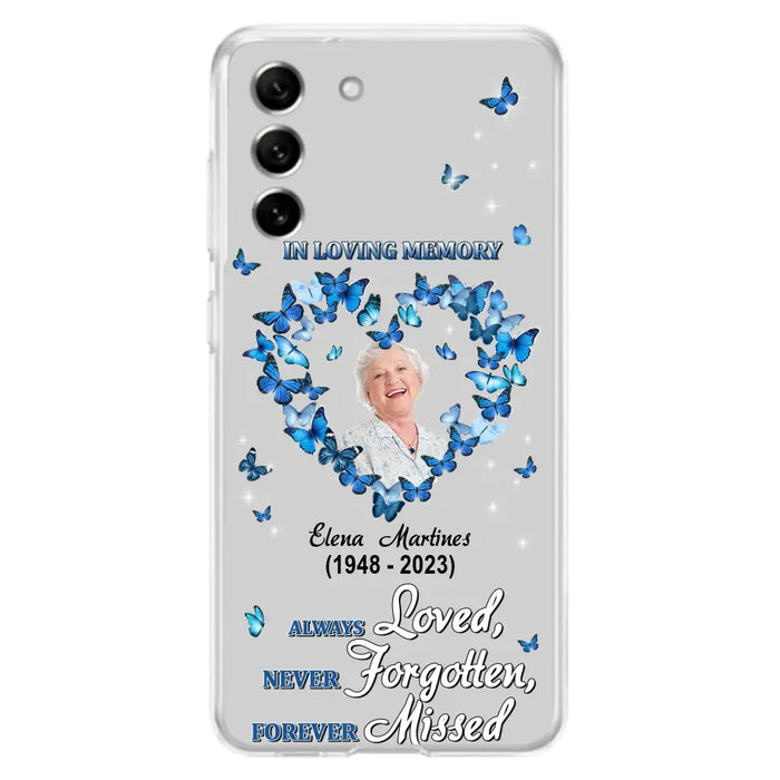 Personalized Memorial Phone Case - Upload Photo - Memorial Gift Idea For Family Member - Always Loved Never Forgotten Forever Missed  - Case For iPhone/Samsung