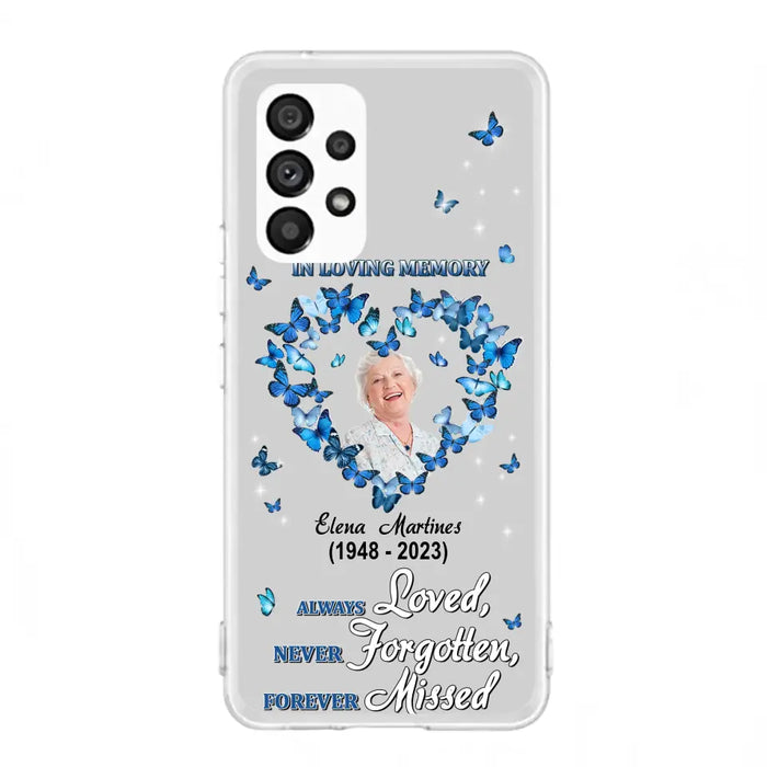 Personalized Memorial Phone Case - Upload Photo - Memorial Gift Idea For Family Member - Always Loved Never Forgotten Forever Missed  - Case For iPhone/Samsung