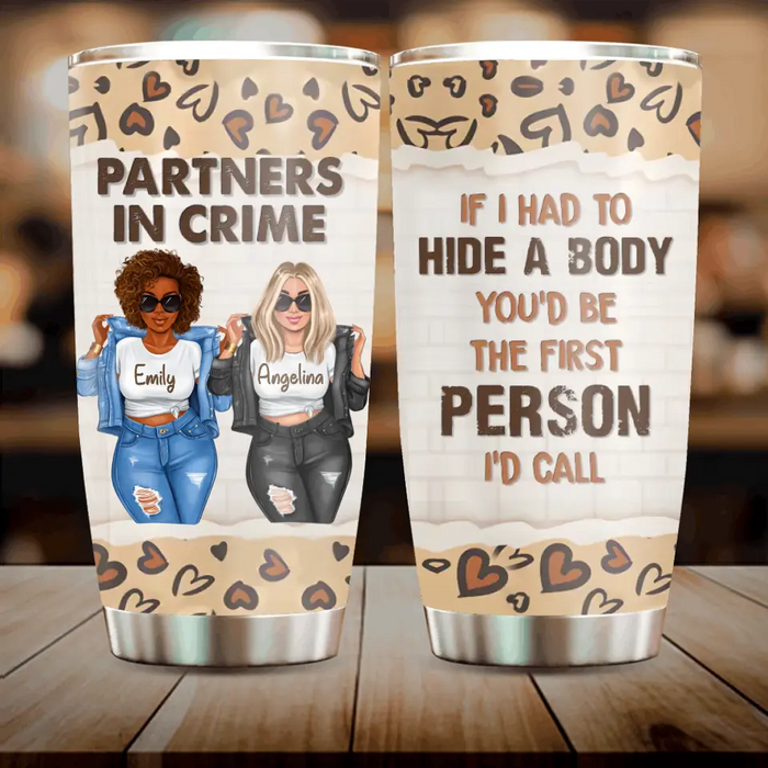 Custom Personalized Besties Tumbler - Gift Idea For Friends/Sisters/Besties - Partners In Crime