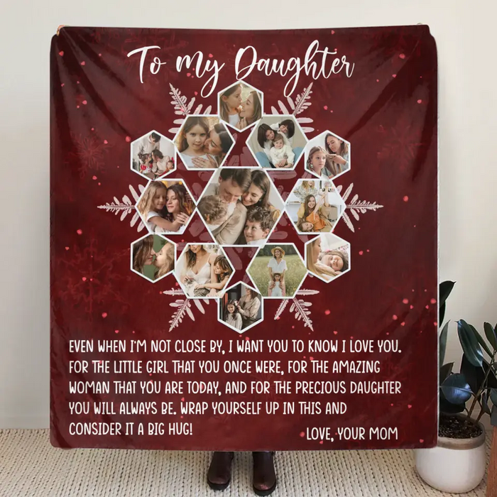 Custom Personalized To My Daughter Photo Quilt/ Single Layer Fleece Blanket - Gift Idea For Daughter - Upload Photo - Consider It A Big Hug