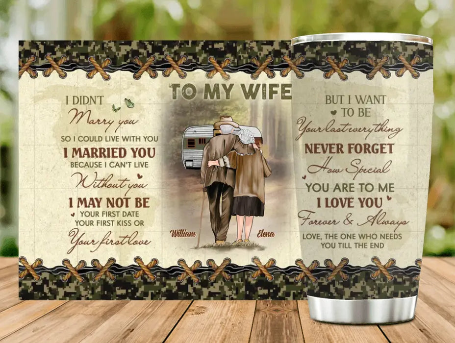 Personalized Old Couple Tumbler - Christmas Gift Idea For Couple/ Husband/ Wife - To My Wife