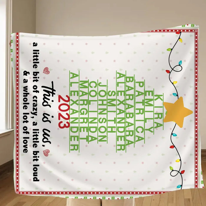 Custom Personalized Family Christmas Tree Quilt/ Single Layer Fleece Blanket - Gift Idea For Family/ Christmas - This Is Us