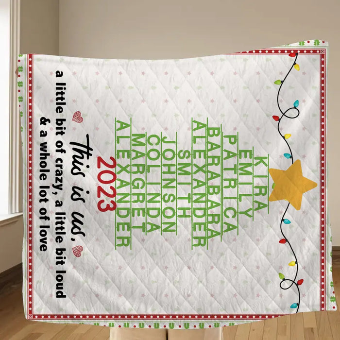 Custom Personalized Family Christmas Tree Quilt/ Single Layer Fleece Blanket - Gift Idea For Family/ Christmas - This Is Us