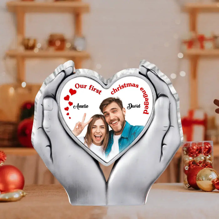 Custom Personalized Couple Acrylic Plaque - Upload Photo - Christmas 2023/ Anniversary Gift For Couple - Our First Christmas Engaged