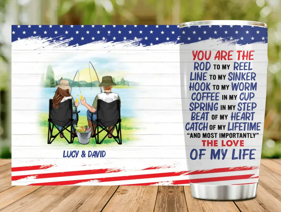 Custom Personalized Fishing Couple Tumbler - Gift Idea for Couple - You Are The Rod To My Reel