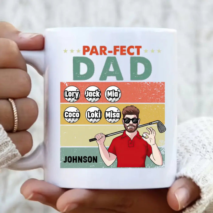 Custom Personalized Golf Grandpa/Dad Coffee Mug - Gift Idea For Grandpa/Father's Day - Par-fect Dad