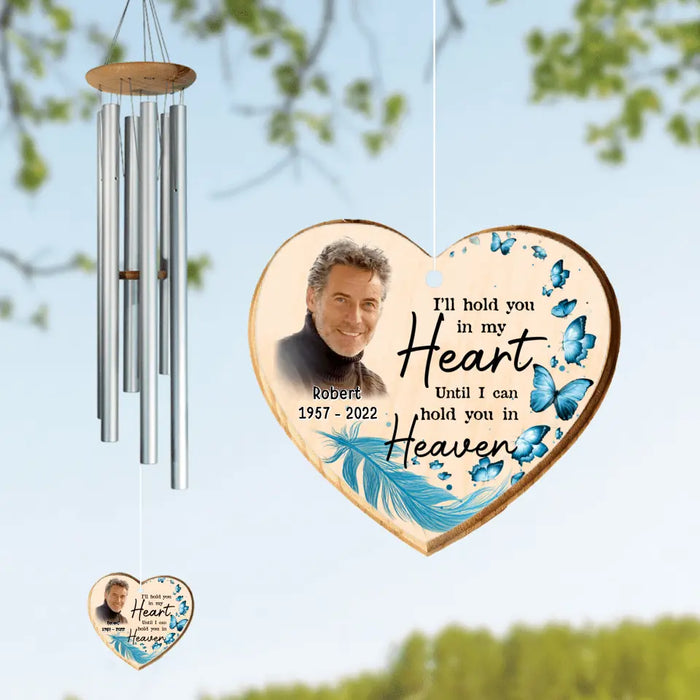 Custom Personalized Memorial Photo Wind Chime  - Memorial Gift - I'll hold you in my heart