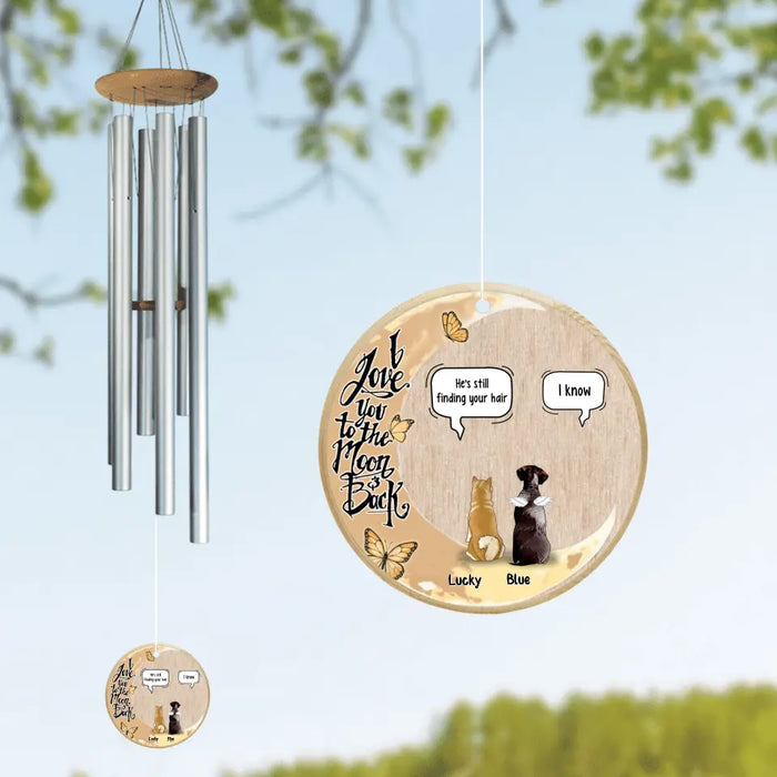 Custom Personalized Memorial Wind Chime - Memorial Gift Idea For Dog Lover/ Cat Lover with up to 5 Pets - He's Still Finding Your Hair