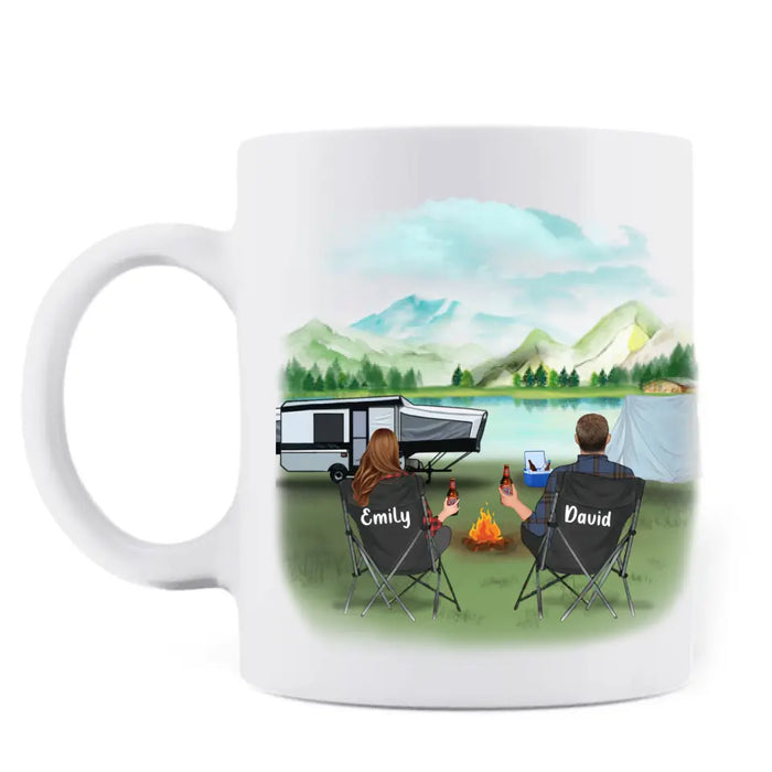Personalized Camping Coffee Mug, Gift Idea For The Whole Family - Couple/Parents With Children & Pets - Husband And Wife Camping Partners For Life - Q3VZTZ