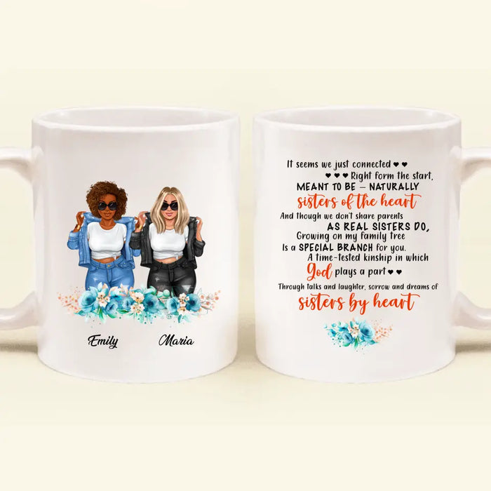 Custom Personalized Friends Coffee Mug - Gift Idea For Besties/ Friends - Sisters By Heart