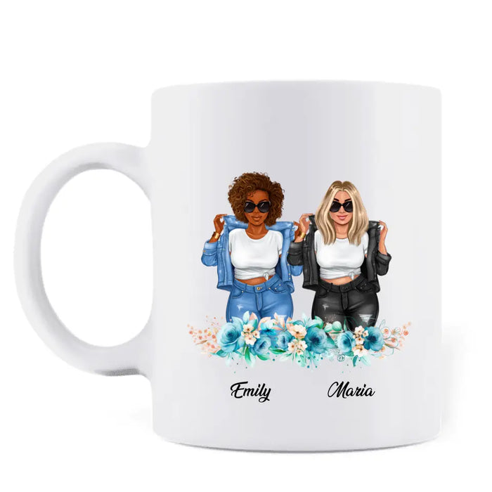 Custom Personalized Friends Coffee Mug - Gift Idea For Besties/ Friends - Sisters By Heart